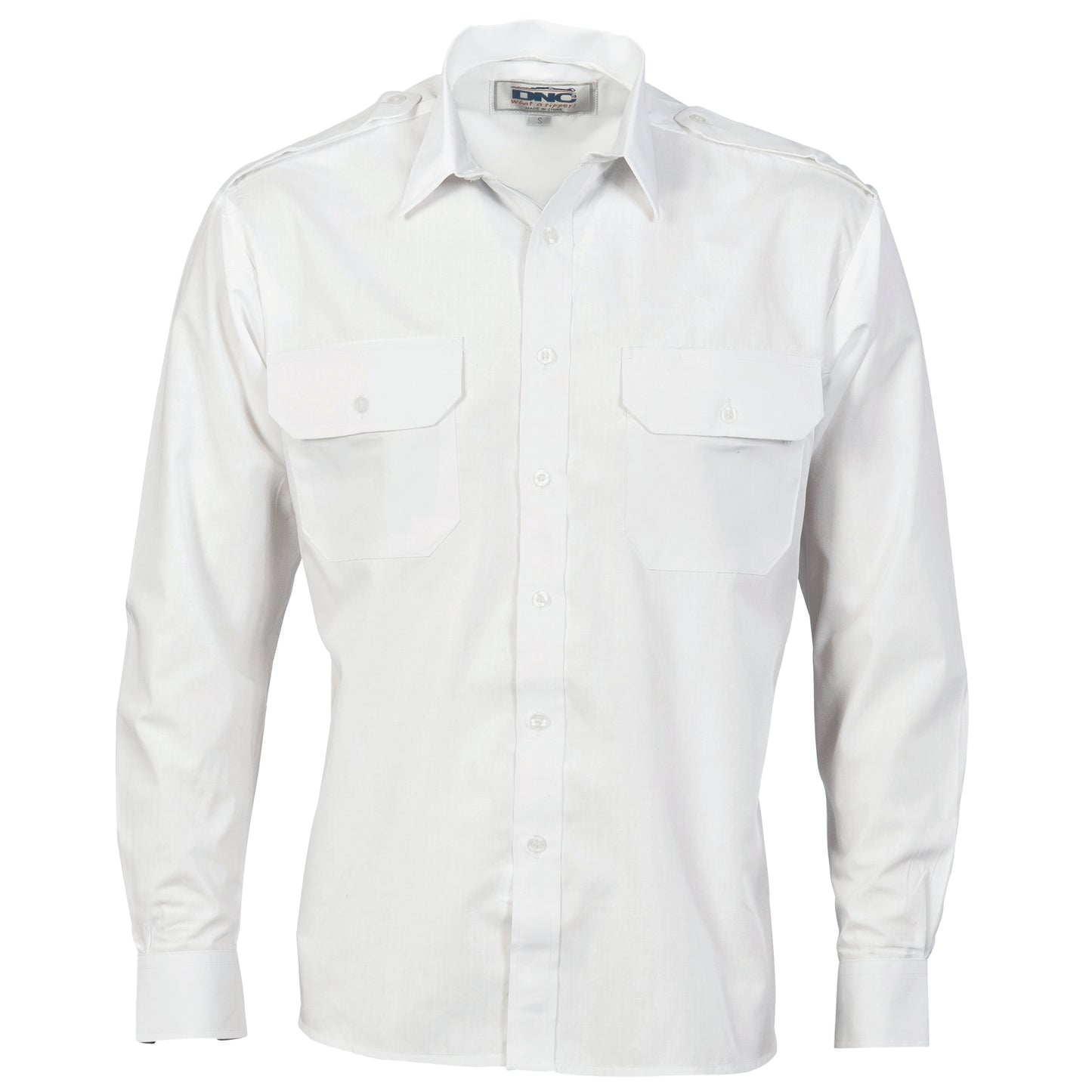 Epaulette Polyester/Cotton Work Shirt - Long Sleeve