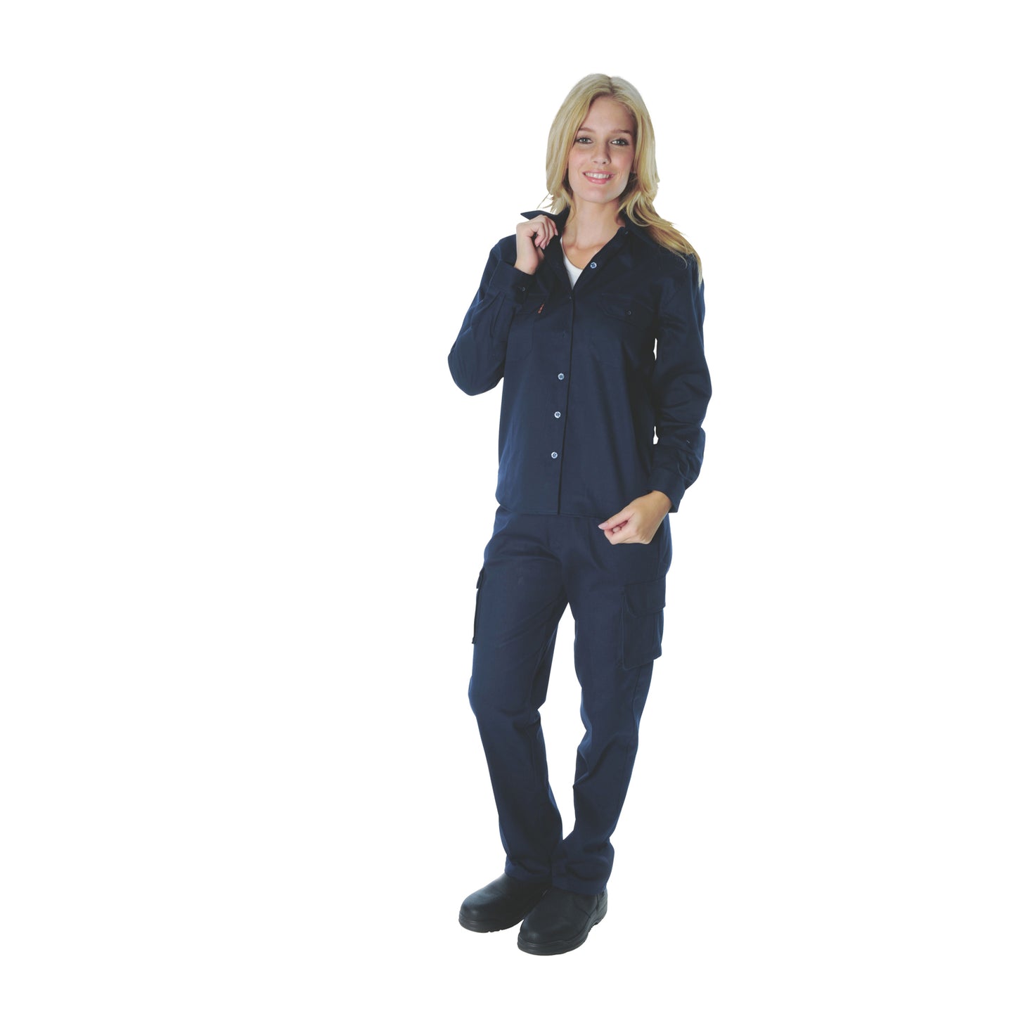 Ladies Cotton Drill Work Shirt - Long Sleeve