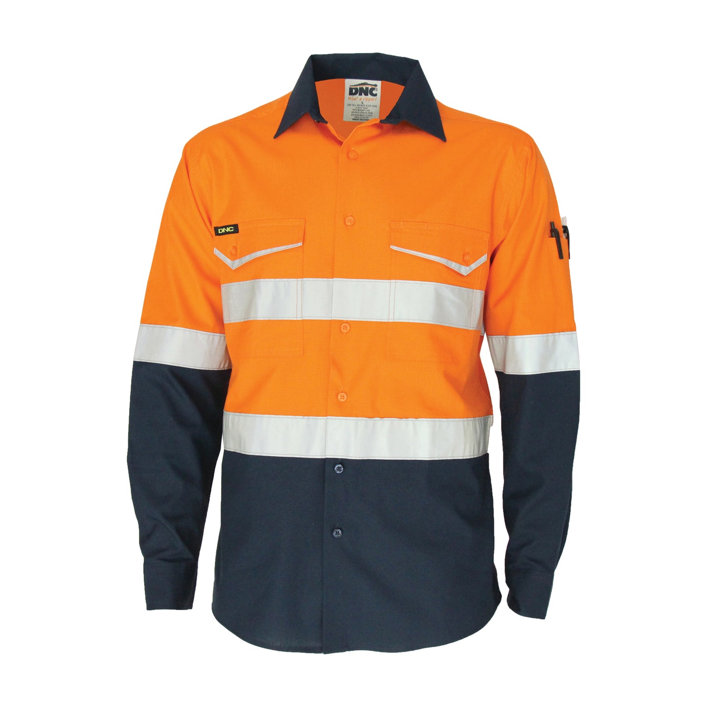 Two-Tone RipStop Cotton Shirt with Reflective CSR Tape. L/S
