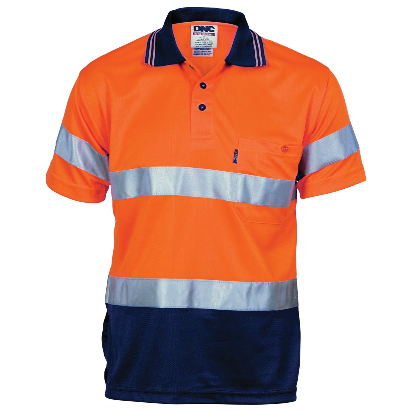 HiVis D/D Cool Breathe Polo Shirt With CSR R/Tape - Short Sleeve