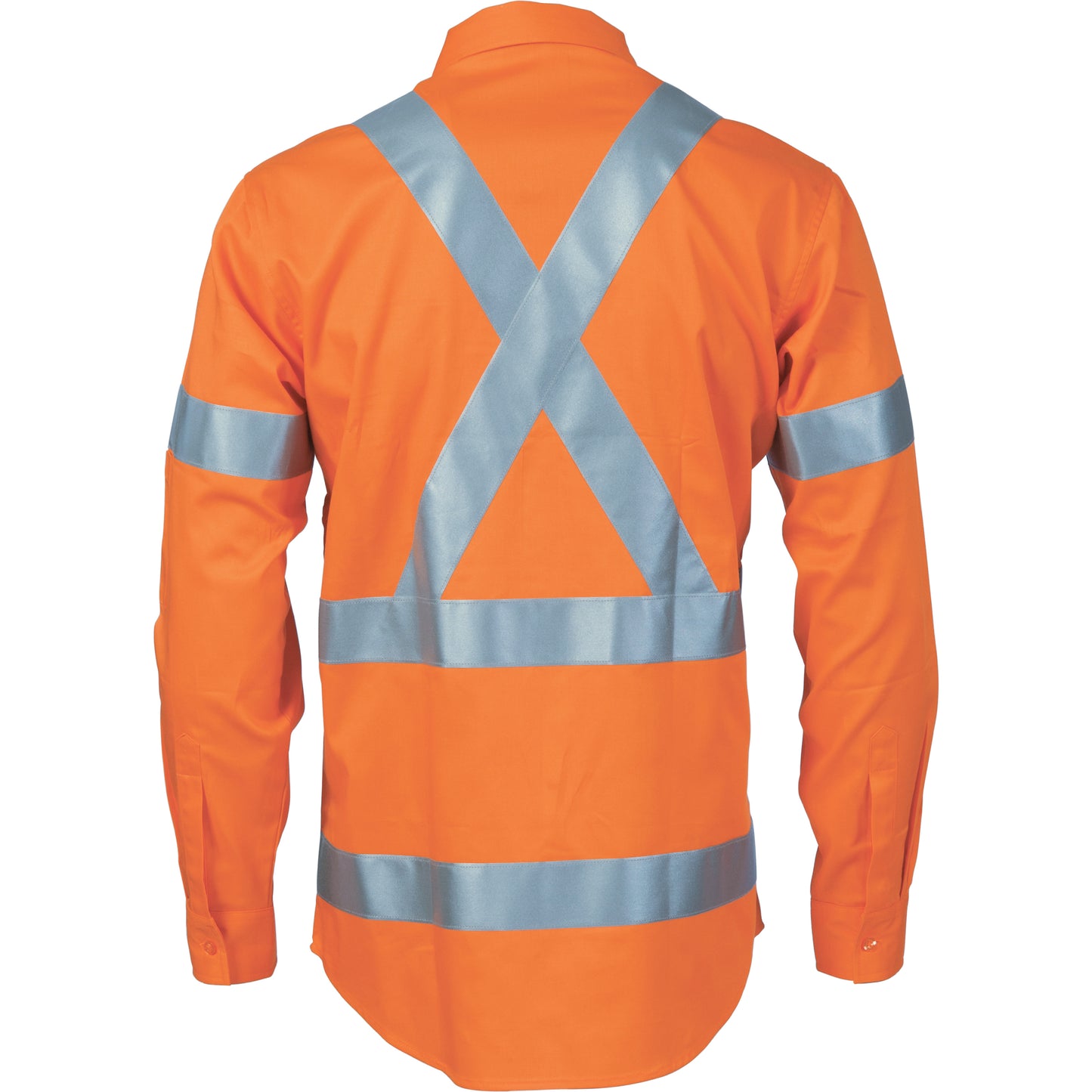 HiVis Cool-Breeze Cotton Shirt with Back & additional 3m r/Tape on Tail - long sleeve