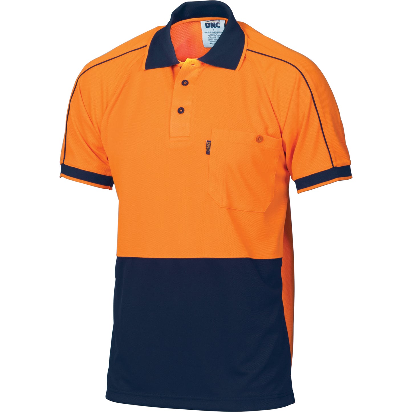 HiVis Cool-Breathe Double Piping Polo - Short Sleeve