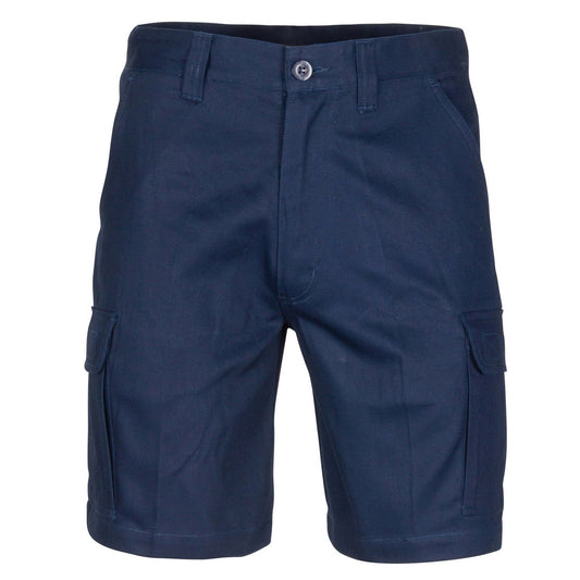 Middle Weight Cotton Double Slant Cargo Shorts - With Shorter Leg Length