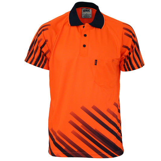 HiVis Sublimated Full Stripe Polo