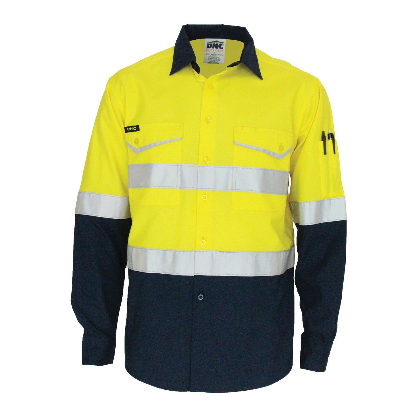 Two-Tone RipStop Cotton Shirt with Reflective CSR Tape. L/S