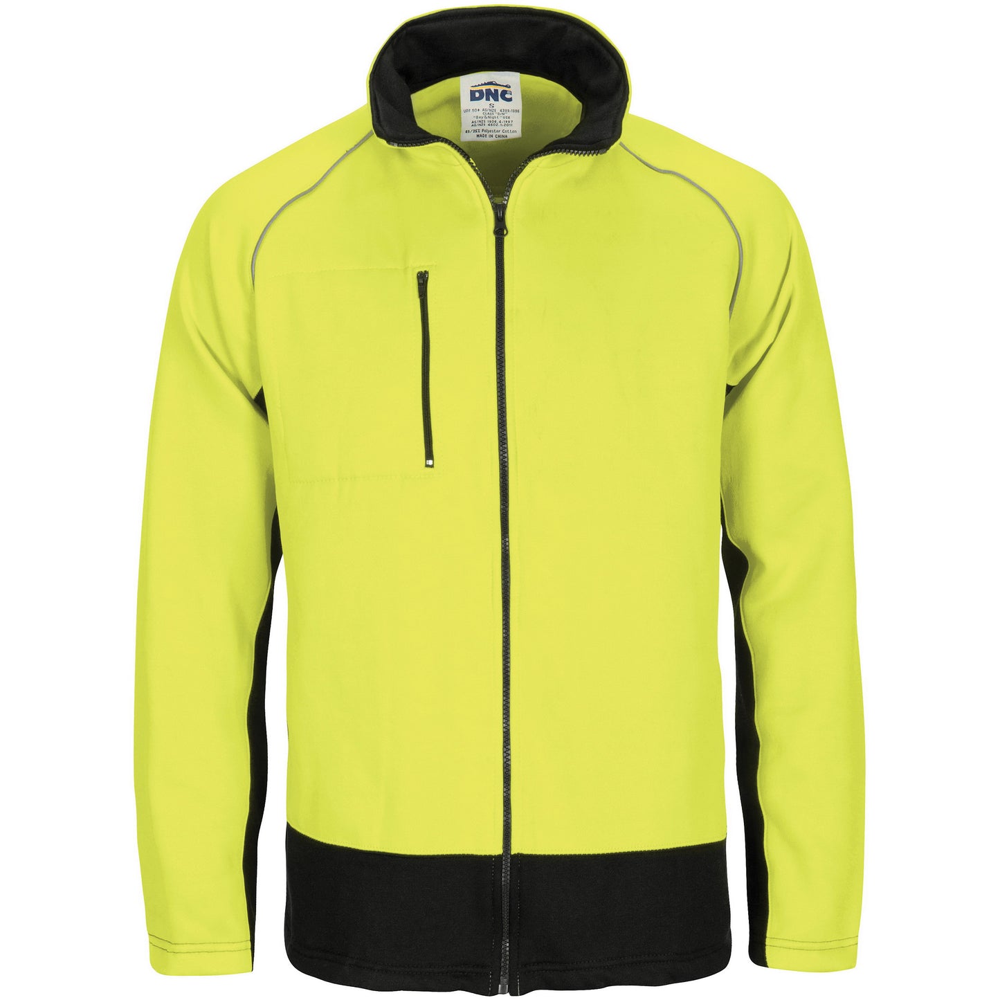 HIVIS 2 TONE FULL ZIP FLEECY SWEAT SHIRT WITH TWO SIDE ZIPPED POCKETS