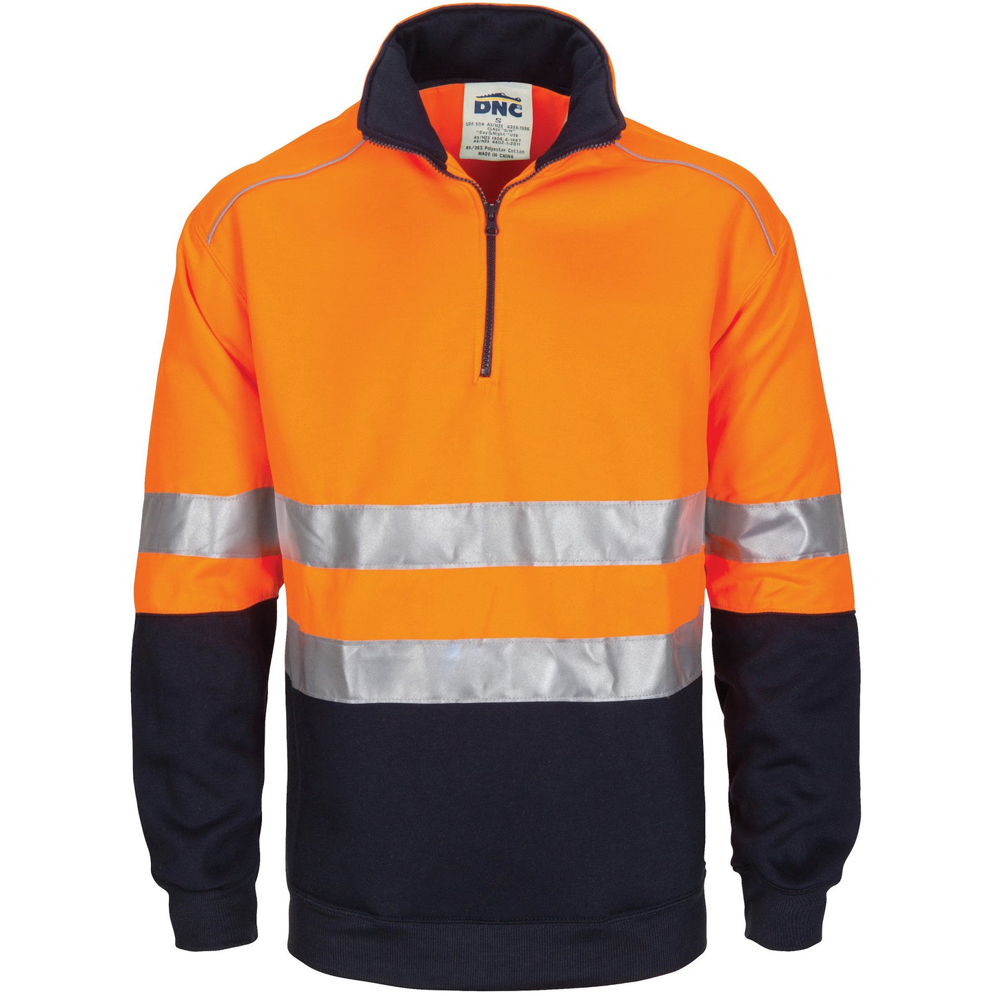 HiVis 1/2 Zip Fleecy with Hoop Pattern CSR Reflective Tape