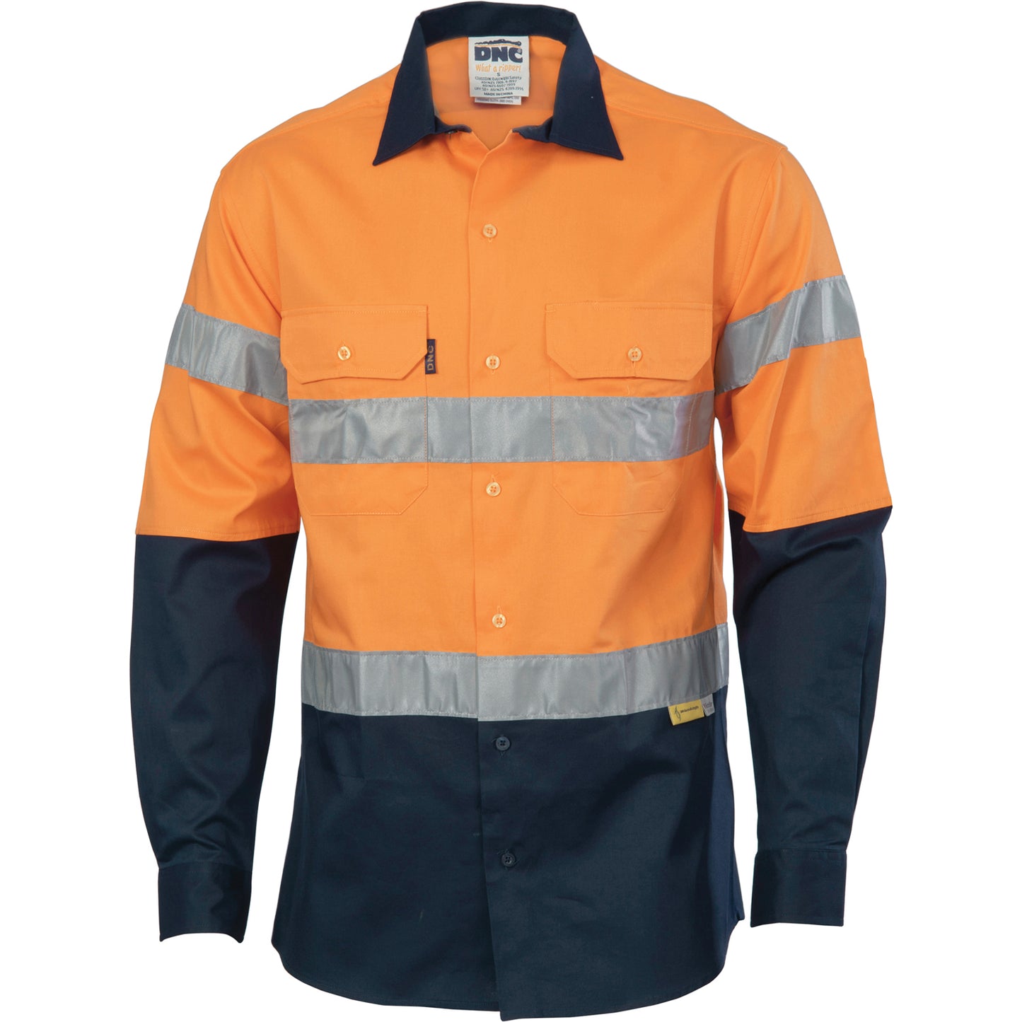 HiVis two tone drill shirts with 3M8906 R/Tape - long sleeve