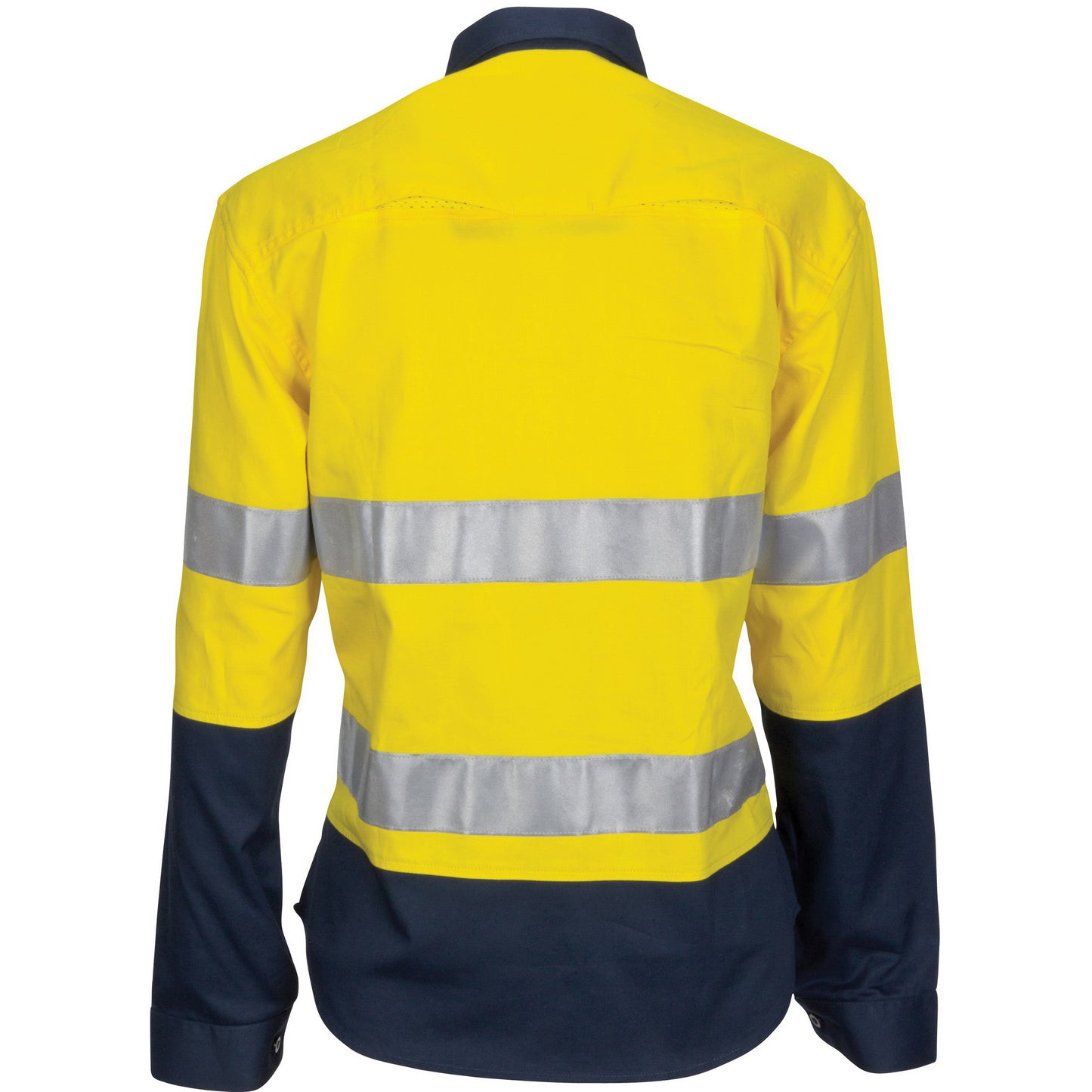 Ladies HiVis 3 Way Cool-Breeze Cotton Shirt with Gusset Sleeve, 3M R/Tape - Long Sleeve.