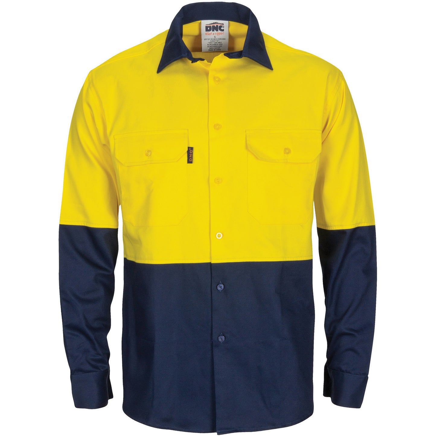 HiVis R/W Cool-Breeze T2 Vertical Vented Cotton Shirt with Gusset Sleeves - Long Sleeve