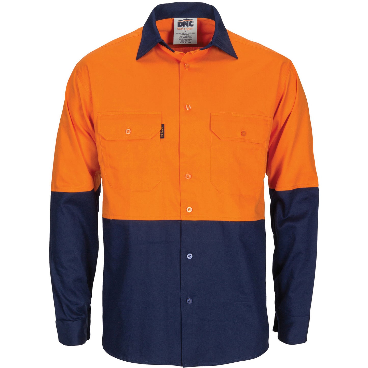HiVis R/W Cool-Breeze T2 Vertical Vented Cotton Shirt with Gusset Sleeves - Long Sleeve