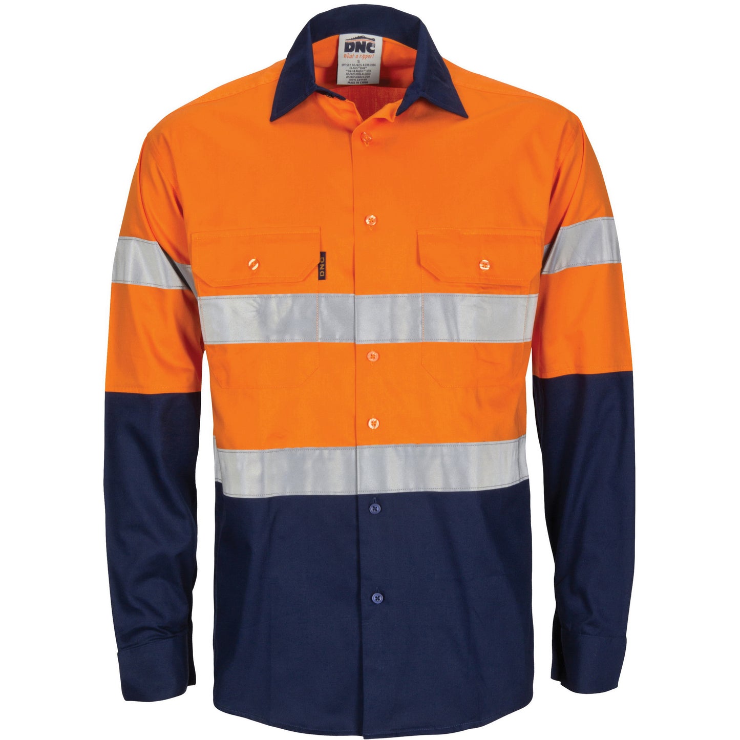 HiVis R/W Cool-Breeze T2 Vertical Vented Cotton Shirt with Gusset Sleeves, Generic R/Tape - Long Sle