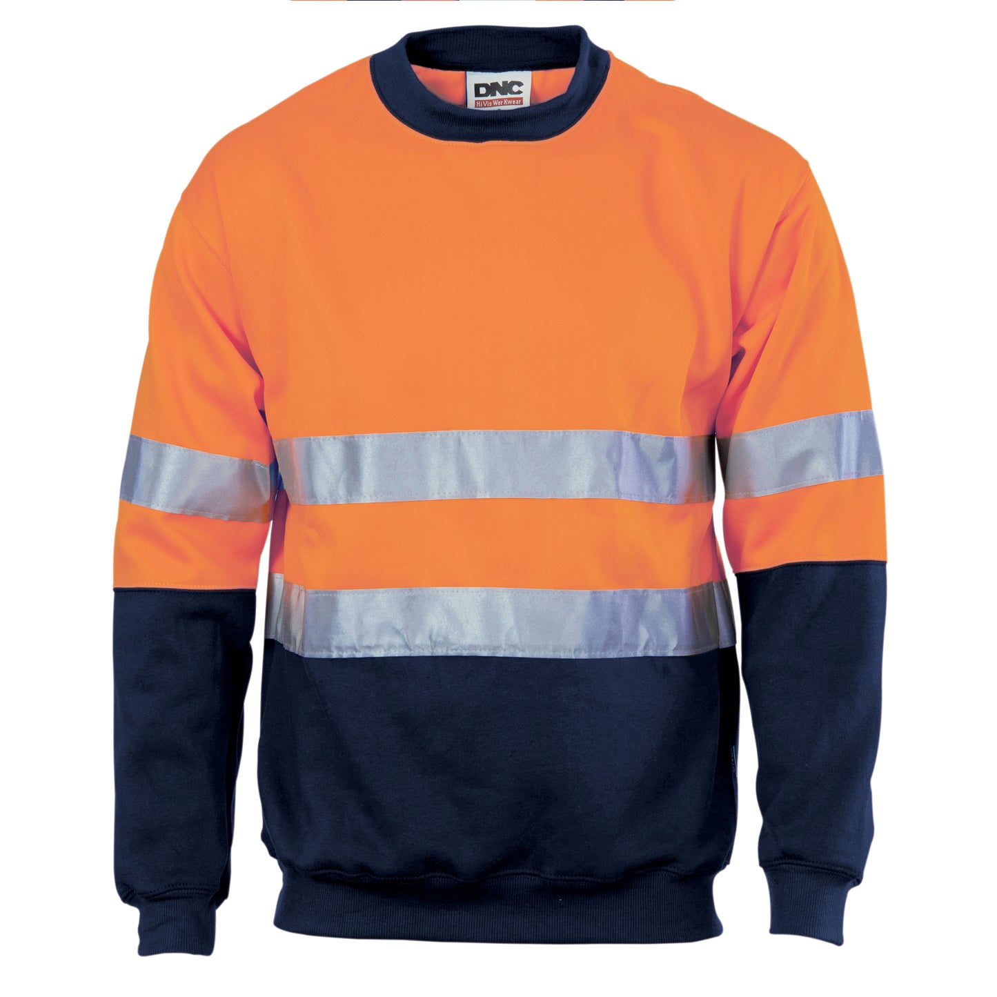 HiVis Two Tone Fleecy Sweat Shirt (Sloppy Joe) with CSR R/Tape Crew-Neck
