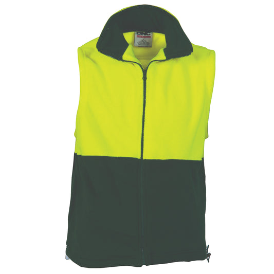 HiVis Two Tone Full Zip Polar Fleece Vest