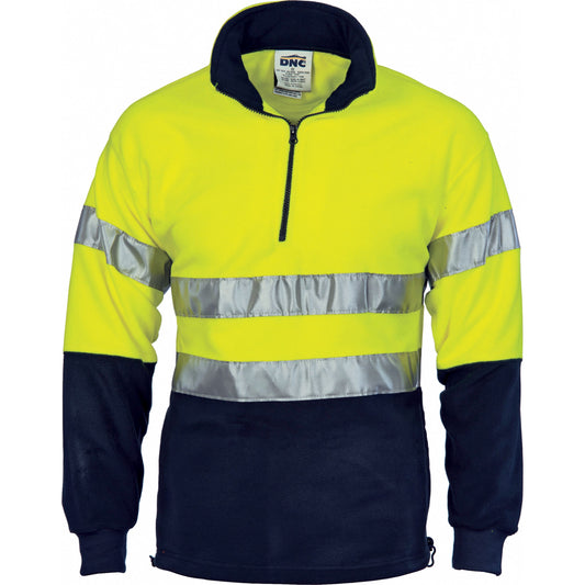 HiVis Two Tone 1/2 Zip Polar Fleece with CSR R/Tape