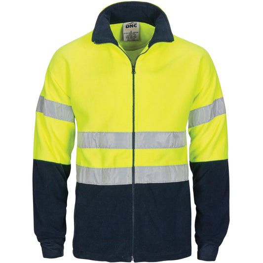 HiVis two tone full zip polar fleece with generic R/Tape