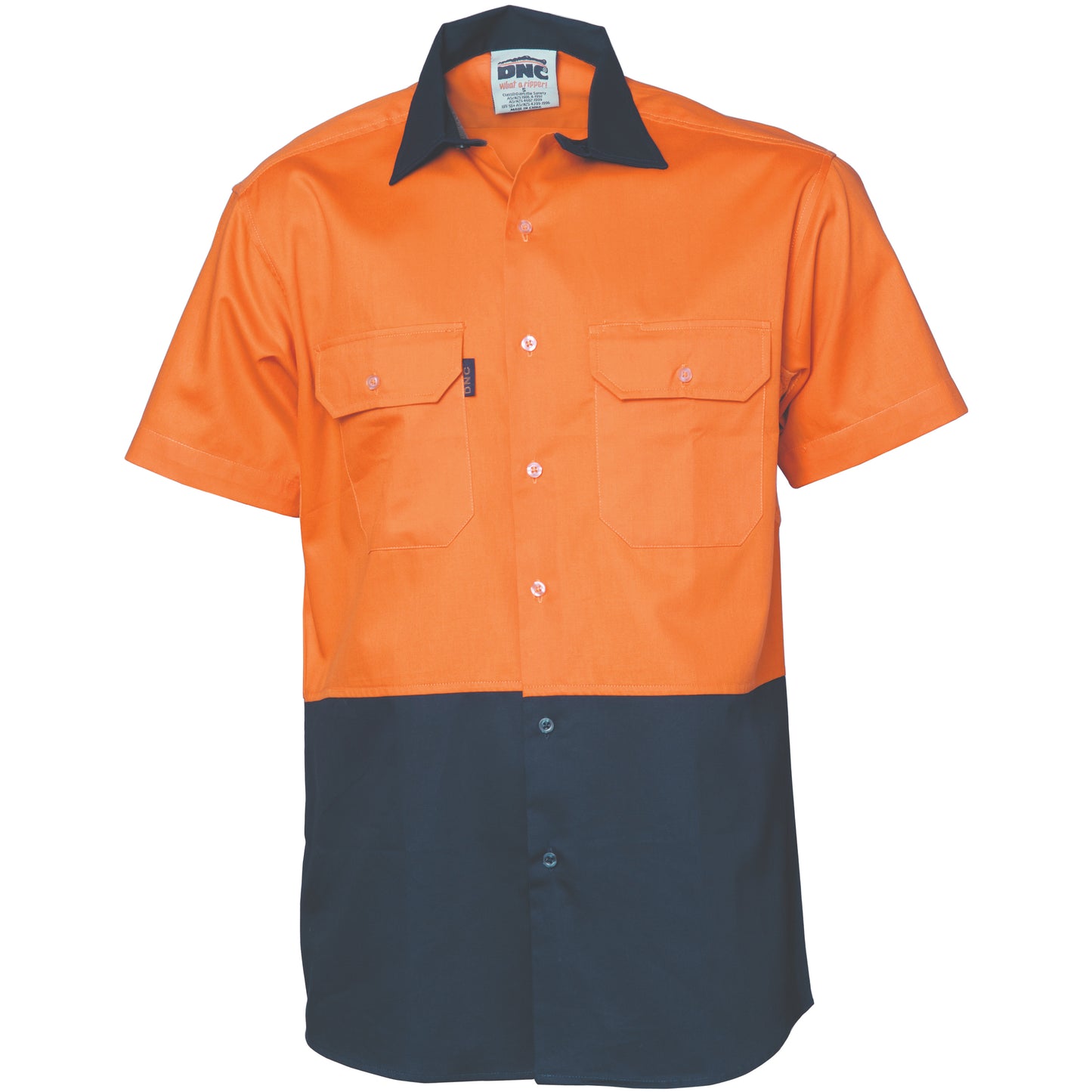 HiVis 2 Tone Cool-Breeze Cotton Shirt - Short Sleeve