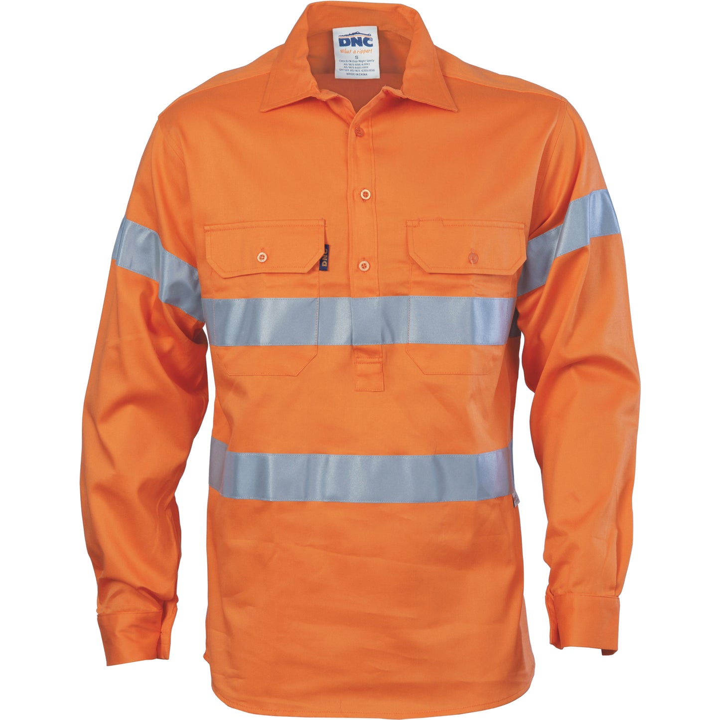 HiVis Close Front Cotton Drill Shirt with 3M R/Tape