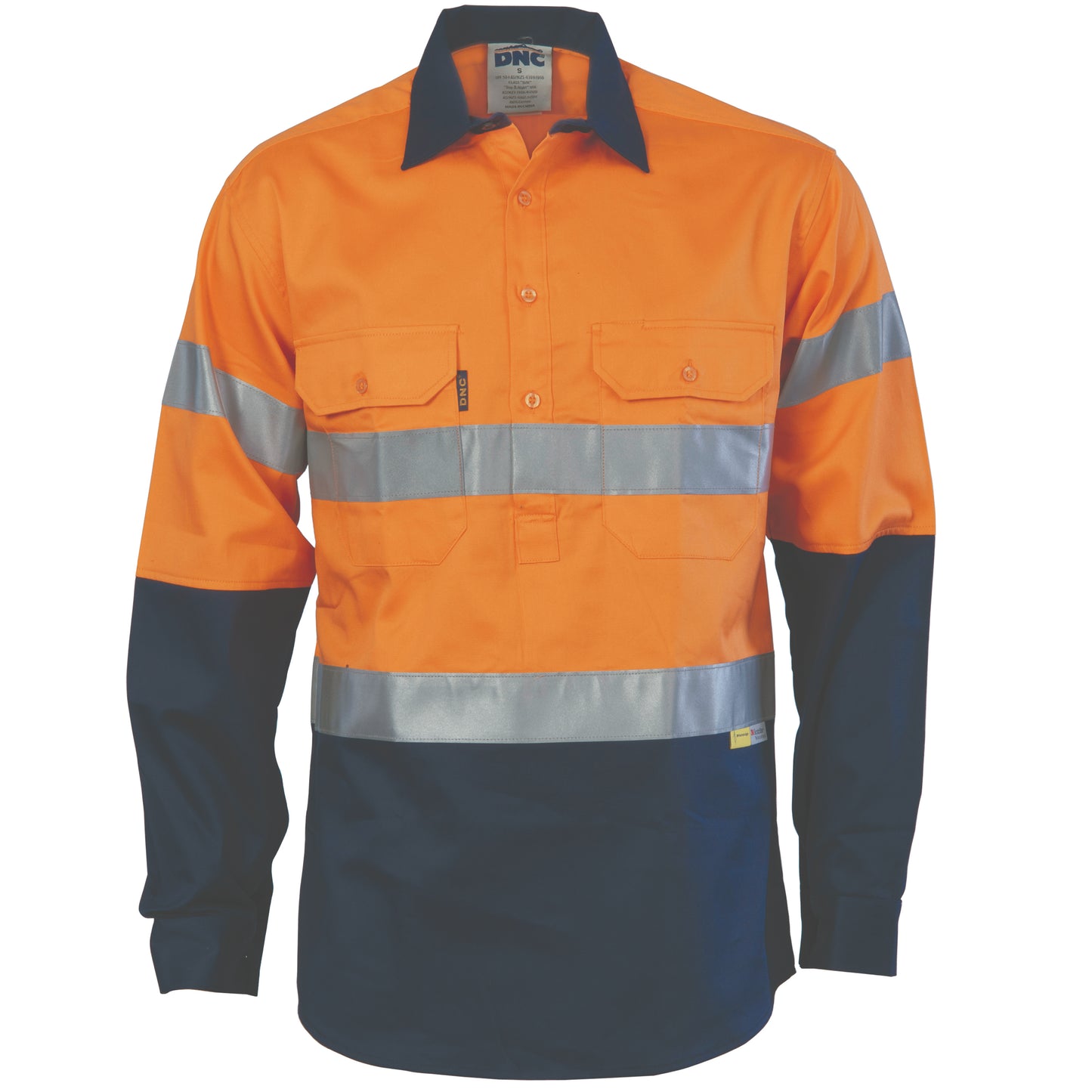 HiVis Two Tone Closed Front Cotton Shirt with 3M R/Tape