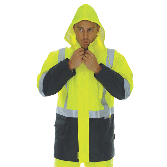 HiVis Two Tone Light weight Rain Jacket with CSR R/Tape